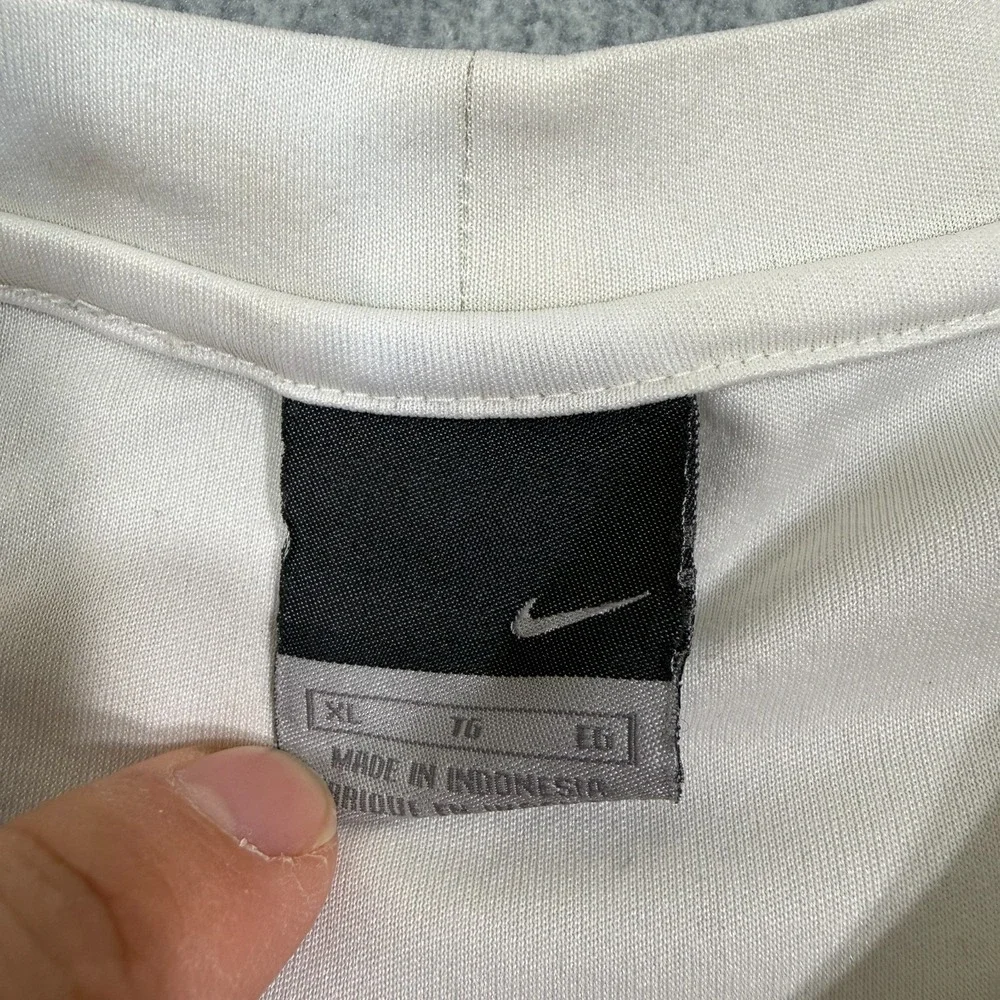 VTG Nike T-Shirt Men XL‎ White Athletic Tee Blue Stripe Logo Training 90s